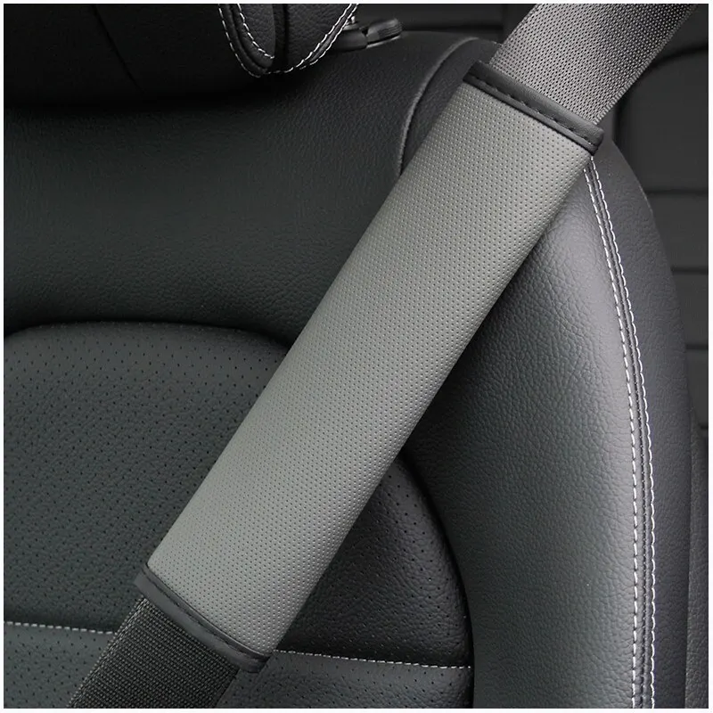 1 STUKS PU lederen reliëf autogordel schouderhoes decompressie Comfort auto-accessoires veiligheidsgordel beschermhoes