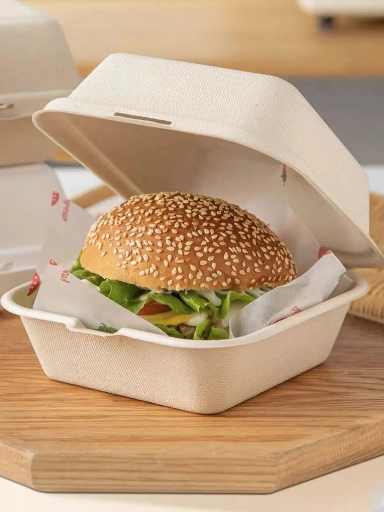 Hamburger Tiramisu Box Cake Takeaway Lunch Box Sandwich Burger Dessert Baking Pastry Packaging Box
