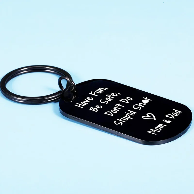 have fun make good cross border stainless steel lettering keychain