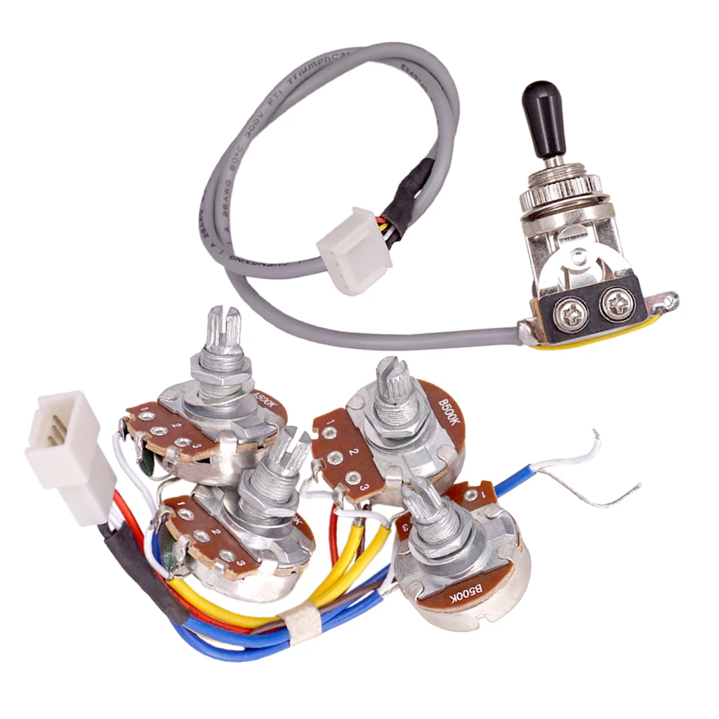 

Комплект жгутов проводов гитары, металлический тумблер потенциометра и набор аксессуаров для модификации электрогитары