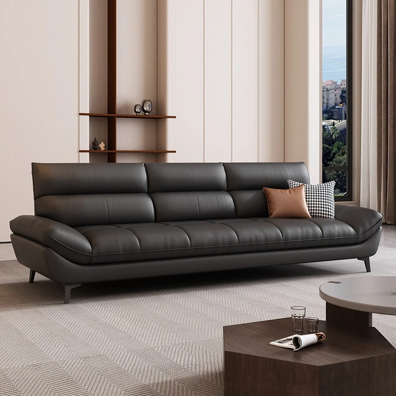

Modern simple reception office sofa first layer cowhide sofa