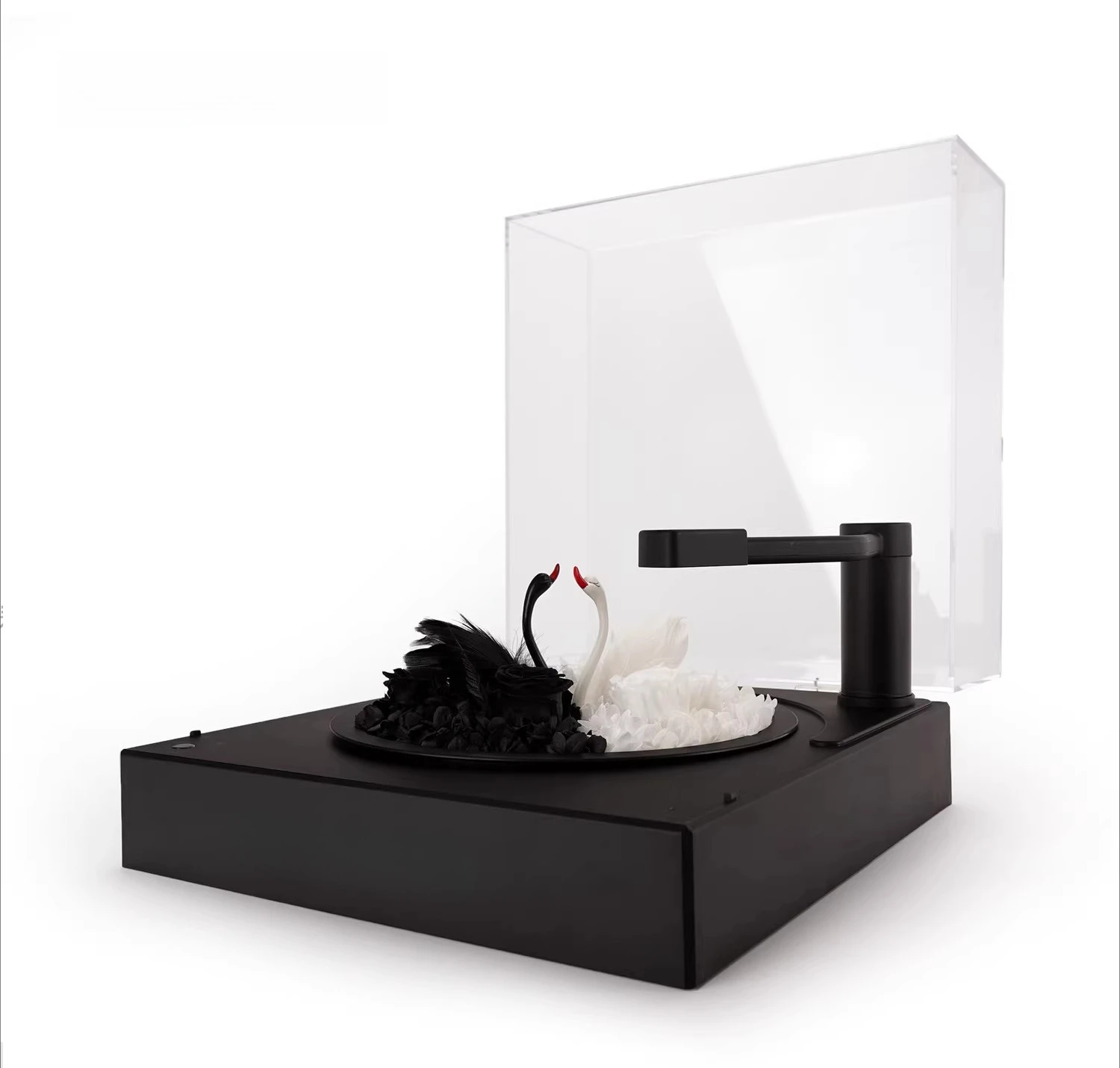 Eternal Flower Gramophone Bluetooth Audio, Rose Swan Giving Girlfriend Valentine's Day Birthday Gift Ornament