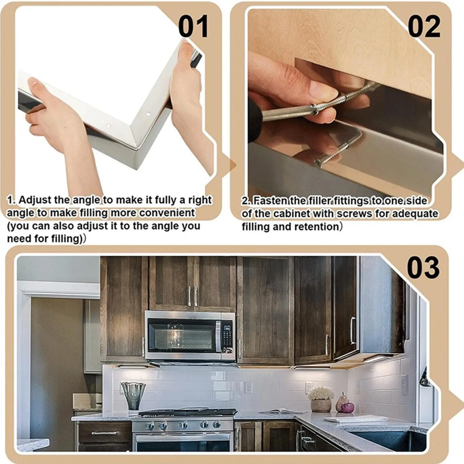 Microwave Trim Kit With Screws 2 Pieces Stainless Steel Universal Rust-Proof Microwave Side Panel Cover Hardware For Kitchen