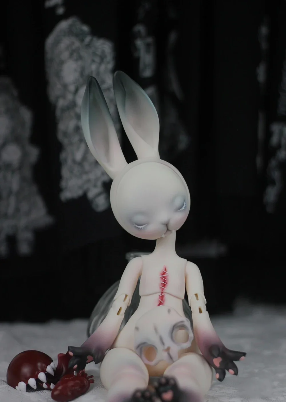 2025 Newsd BJD 1/6 35 سنتيمتر الارتفاع قسط الراتنج موضة الحيوان قناع الجمجمة أرنب دمية عالية الجودة شحن مجاني في المخزون #2