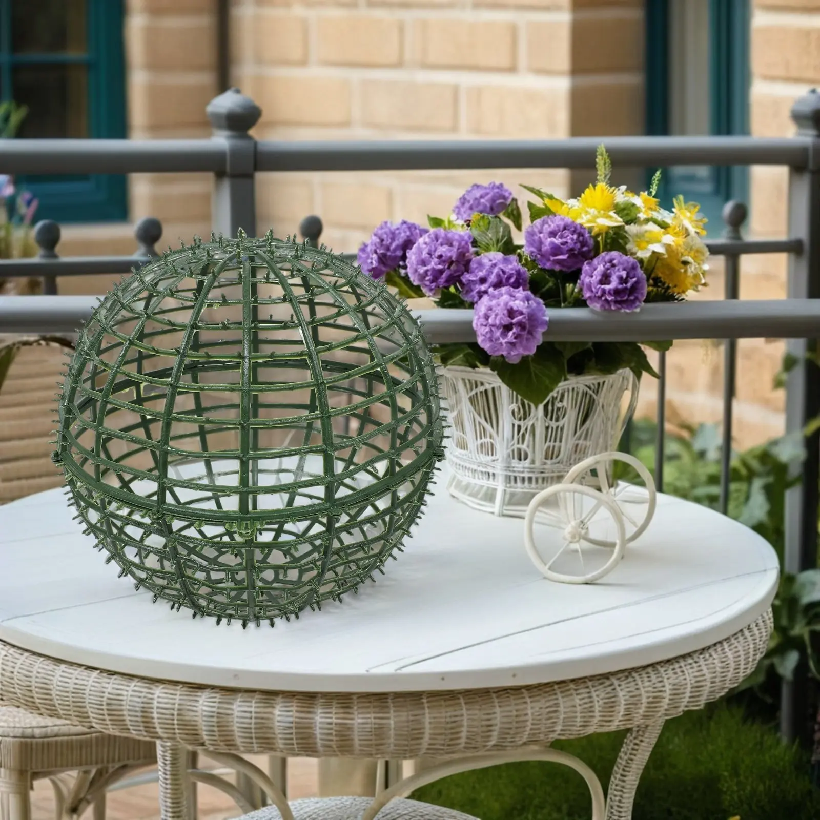 6Pcs Garden Topiary Ball Rack Flower Stand Support Frame Plant Cage Holder DIY Flower Arrangement Outdoor Plant Supports Balcony