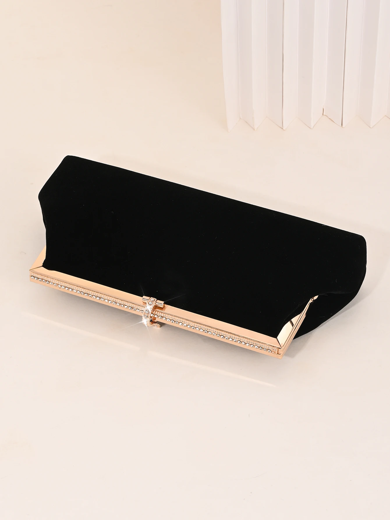 Retro-Samt-Abendtasche, funkelnde Strass-Clutch-Tasche, Fischhaken-Damentasche, Kleidertasche, passende Cheongsam-Tasche – Detail 6