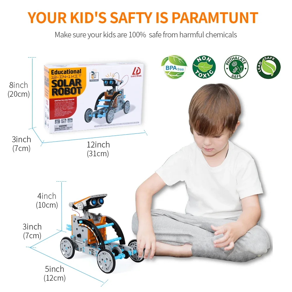 Kits de jouets éducatifs pour garçons de 6 à 812 ans, technologie solaire, Robot d'apprentissage scientifique, combinaison pour enfants