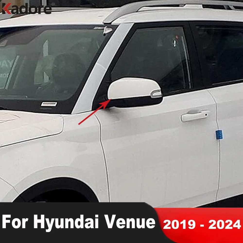 For Hyundai Venue 2019 2020 2021 2022 2023 2024 Carbon Fiber Car Rearview Mirror Cover Trim Side Wing Mirrors Cap Accessories