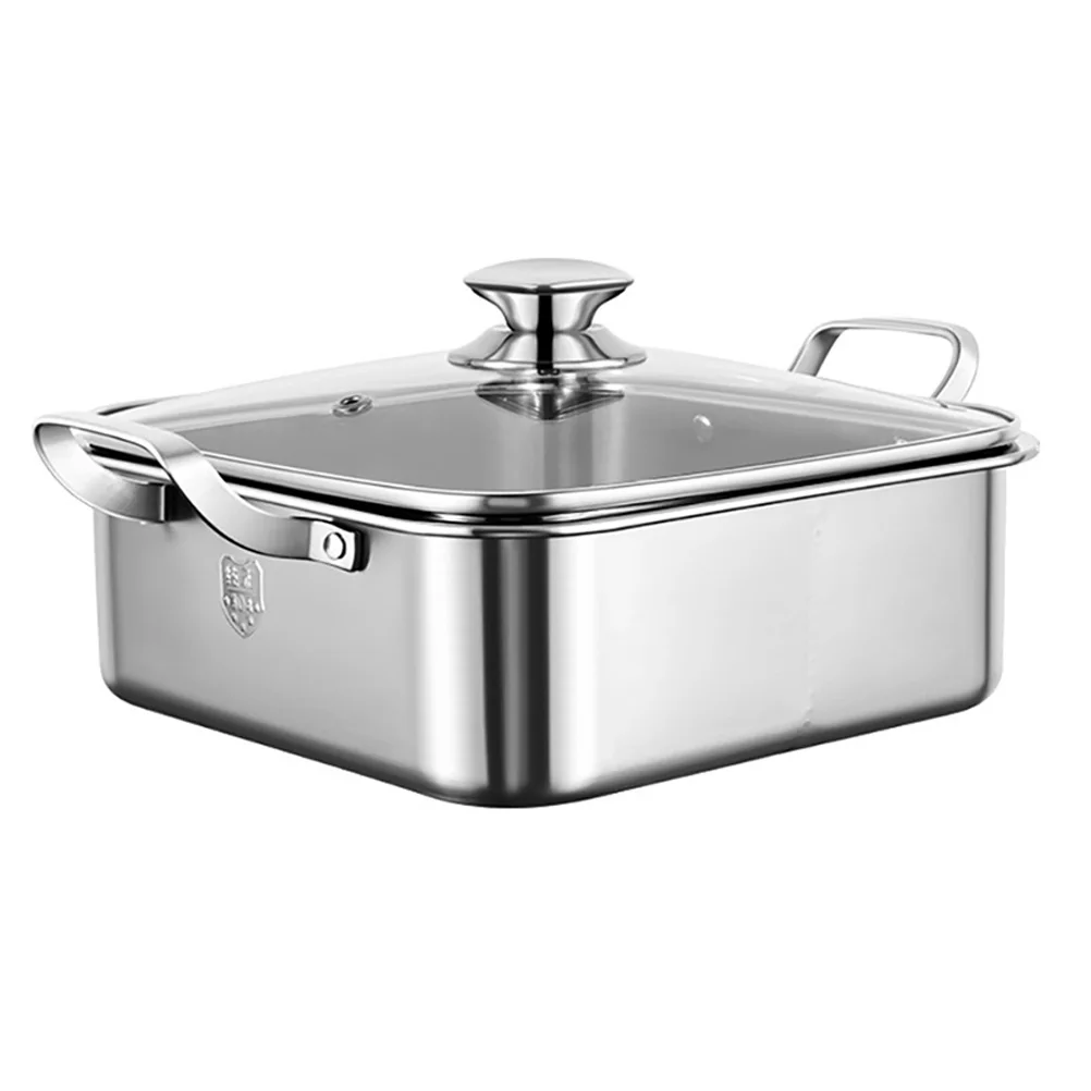 

Разделенная плита из нержавеющей стали с двойным вкусом, утолщенная многофункциональная индукционная крышка в китайском стиле, легко чистящееся стекло