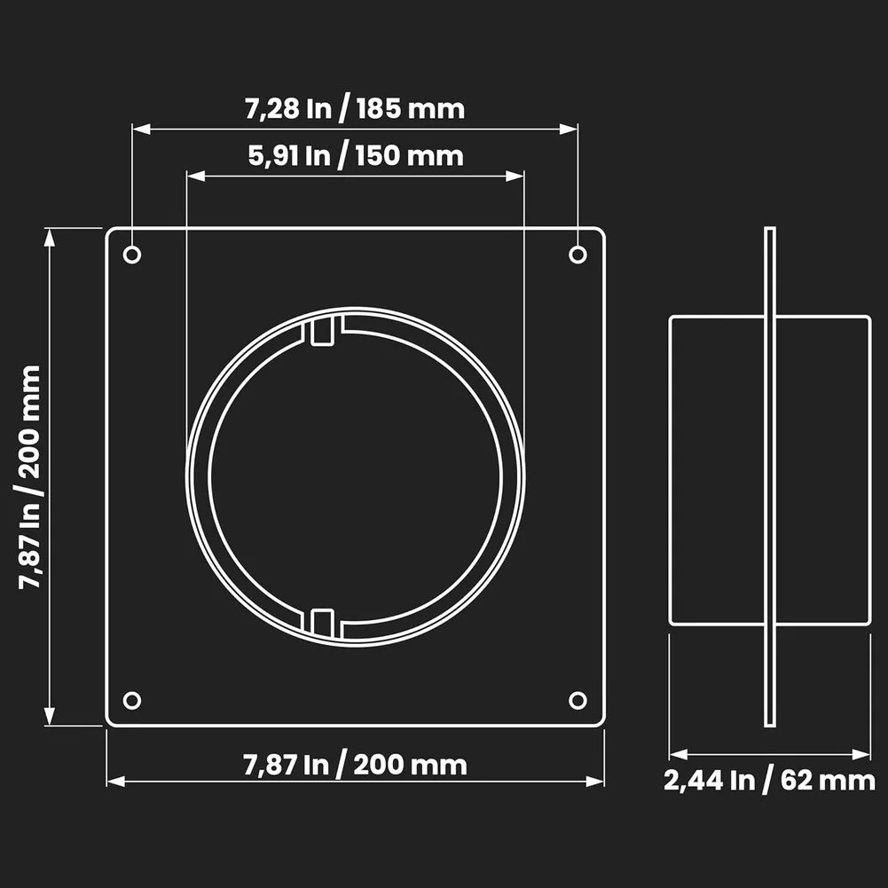 4 inch 6 inch Duct Flange Connector ABS White 100MM 150MM for HVAC Air Vent Systems For Heating Cooling Ventilation Setup view 2