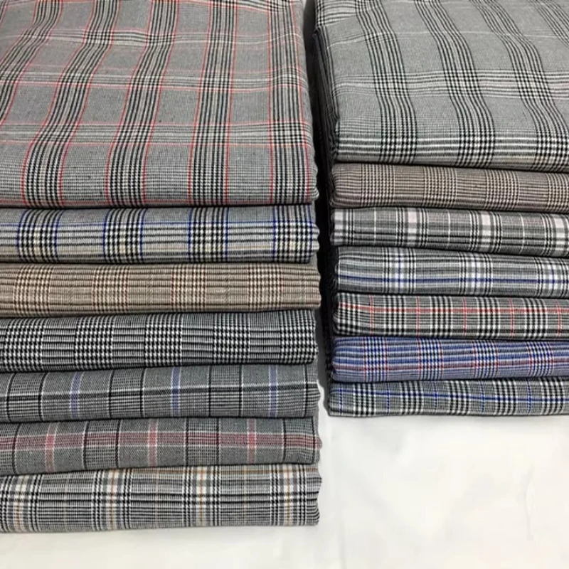 

British Style TR Yarn-dyed Thousand Birds Plaid Fabrics Jacket Suit Trousers Fabric Casual Vest Skirt Tooling Clothing Fabric