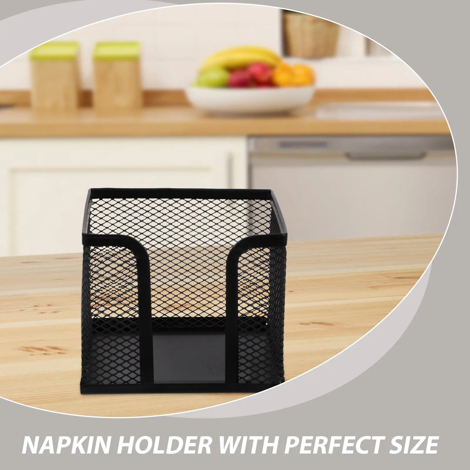 Stylish Iron Notepad Holder Desktop Memo Papers Container for Office Supplies Home Dormitory Living Room Bedroom Note Pads