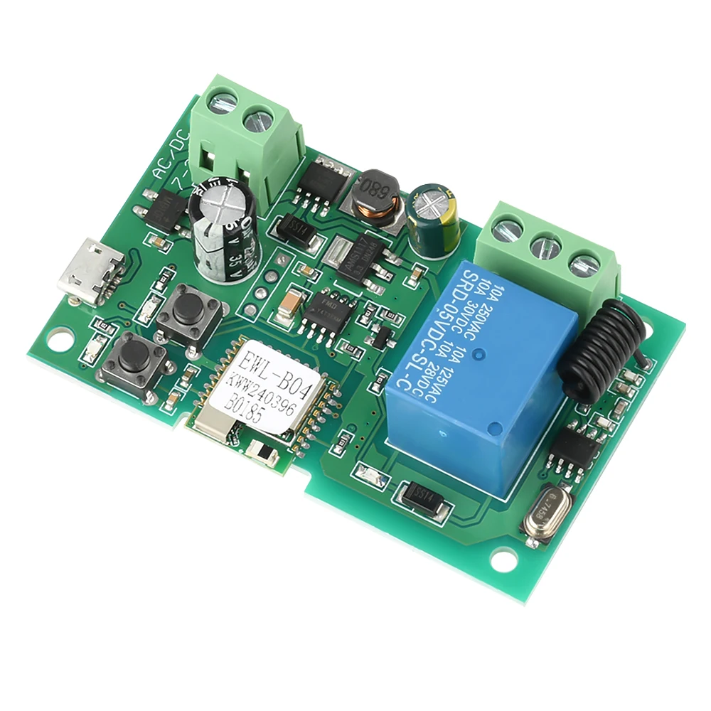 eWeLink WiFi-Relaismodul 1CH Momentan Selbstverriegelnd 433MHz RF-Fernbedienung Smart Switch DC 5V/7-32V 2200W 10A für Garagentor – Detail 5