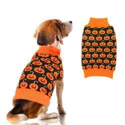 Halloween Pet Clothes Pumpkin Pattern Cat Dog Sweater Pet Dog Apparel Cute Dog Knitwear Clothing For Small Medium Large Dogs