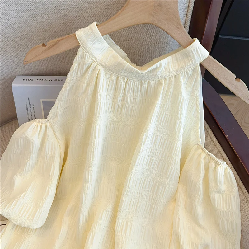 Haut Chic en mousseline de soie Neline, nouveau Design d'été, bulle ample, Sve Pure Desire Sle, haut ample pour jeunes femmes