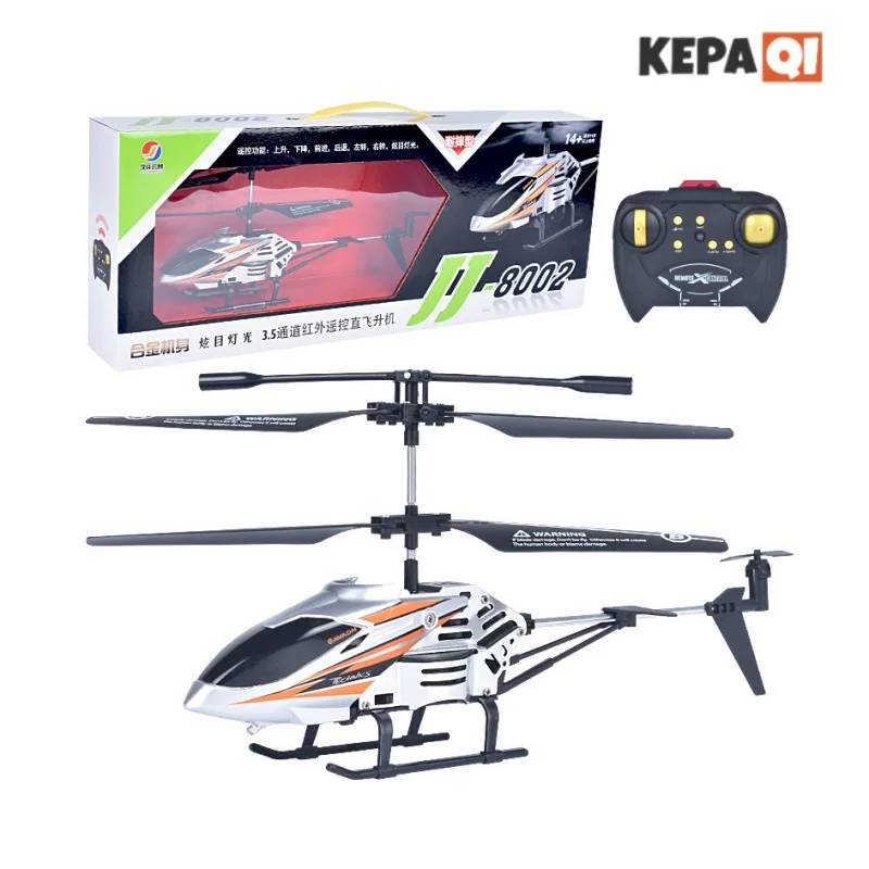 New 8002 3.5-Way Alloy Remote-Controlled Helicopter With Usb Charging And Lighting Simulation Model, Drop Resistant Induction Ch