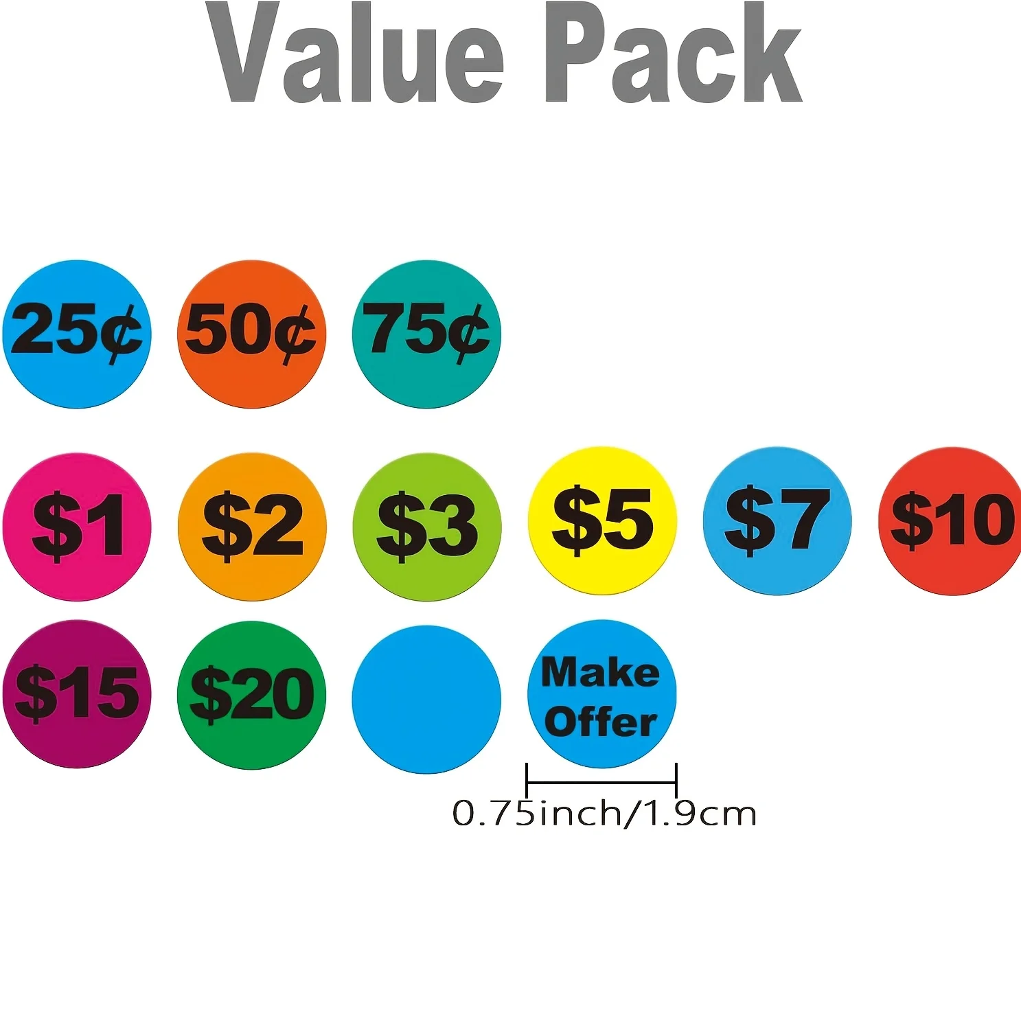 5 Sheets/350 Stickers of Round Price Stickers, Can Be Used for Flea Markets, Shopping Malls, Small Shops, Retail Stores.