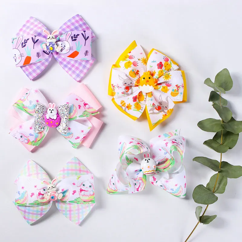 1pc Boutique Hair Bows Clip For Girls Cute Rabbit Chick Hair Clips Headware Kids Handmade Hairpin Barrettes Hair Accessories