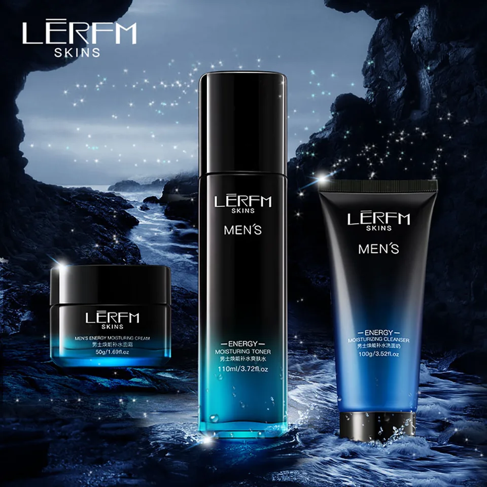 LERFM Man skin care set 3Pcs Moisturizing oil control face cream deep  cleaning pores face wash Soothing Sensitive Dry Skin Tonic - AliExpress 66