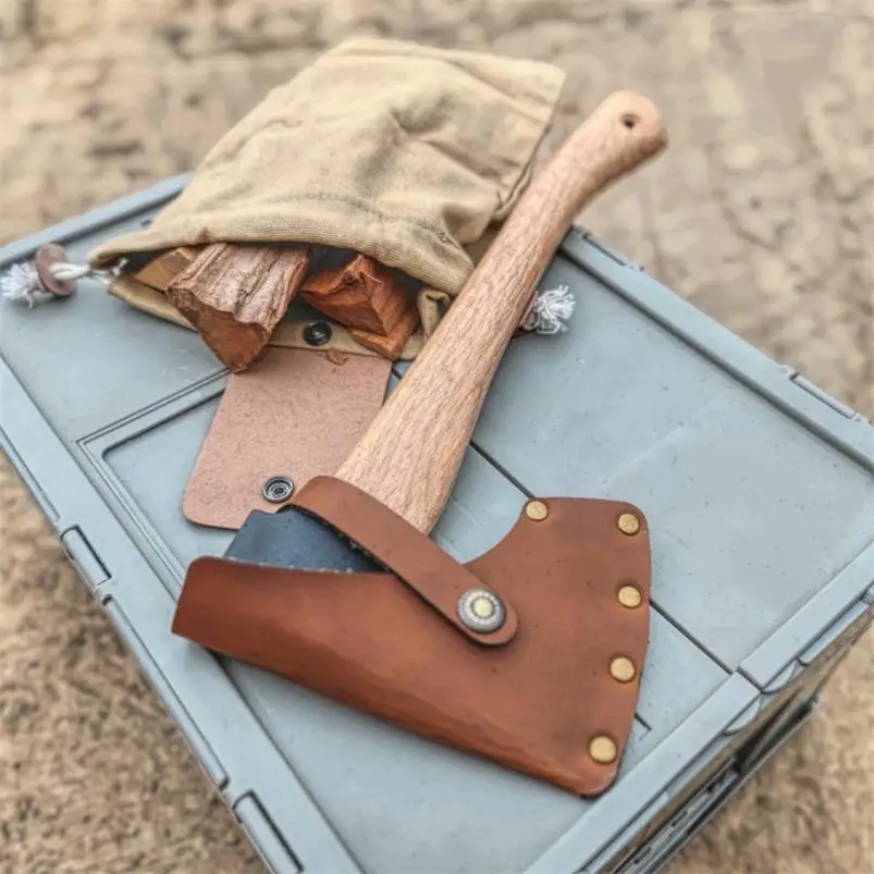 Outdoor Camping Portable Equipment Adjustable Handmade Axe Sheath Leather Axe Cover Axe Holster for Nyman Axe Bushcraft Axe