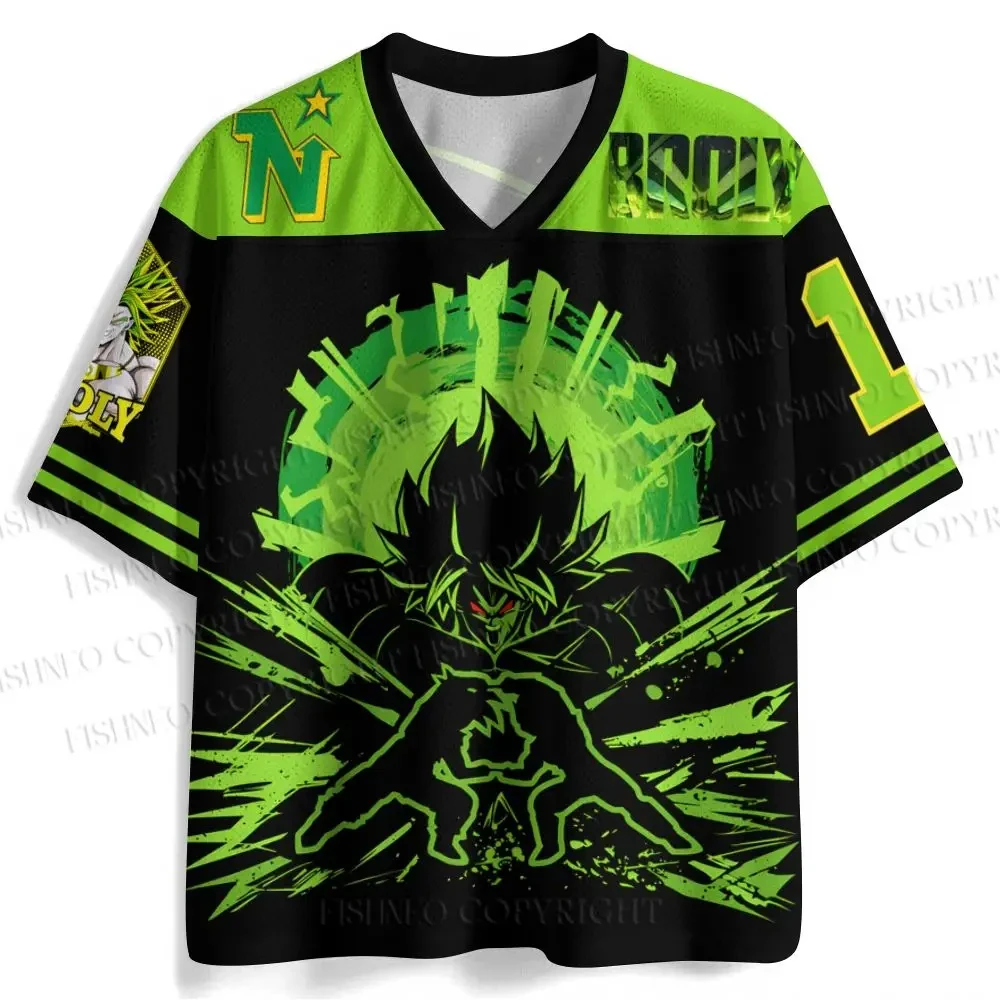 

Мужская модная футболка Broly с зеленым принтом, V-образным вырезом, коротким рукавом, в стиле Dragon Ball Super, для фанатов аниме, повседневная уличная одежда, спортивная одежда