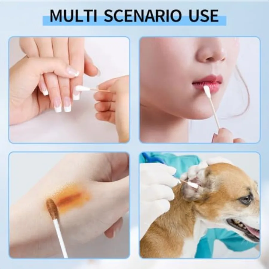 Длинные q-насадки для чистки 10 дюймов, 100 шт. ватных тампонов, длинные 10 ватных тампонов с большим тампоном диаметром 1 и нестерильными