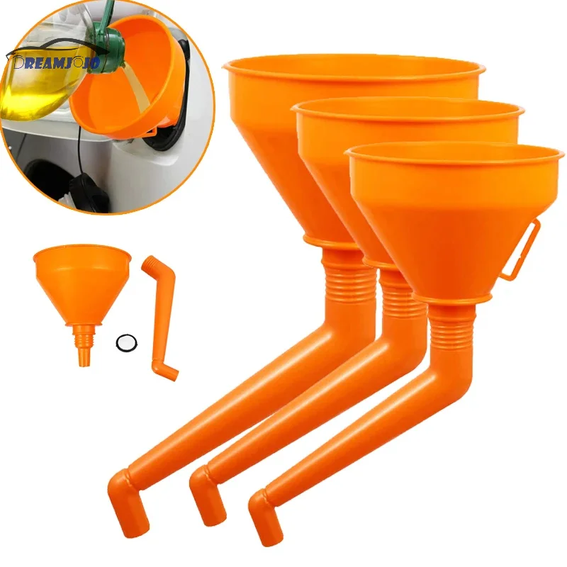 130mm Curved Handle Car And Motorcycle Fuel Filler Funnel With Strainer Injection Moulded Curved Handle Funnel