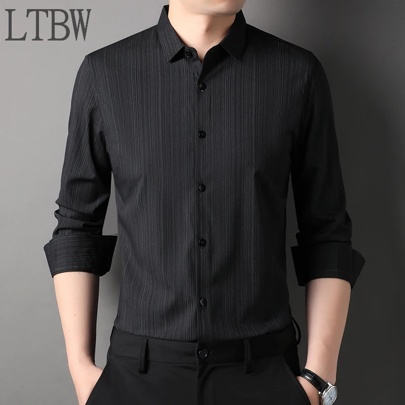 New Spring and Autumn Men's Business Solid Color Formal Long Sleeve Shirts Men's Sleeves Slim Fit Casual Shirts Hot Selling Spot