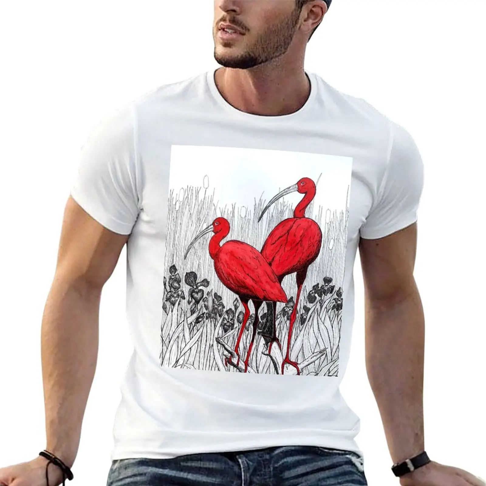 الأحمر إيبيس تي شيرت رجل تي شيرت القطن أنيمي تي شيرت كبير الحجم رجل تي شيرت القطن تي شيرت #1