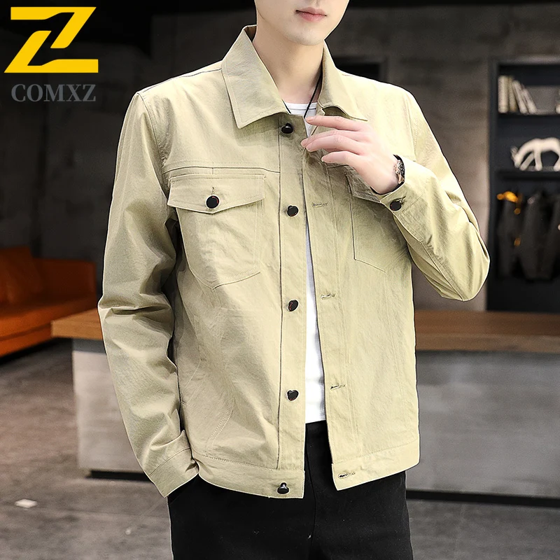 

Мужская куртка, весенне-осенняя новая коллекция, мужская корейская версия, красивая модная куртка с верхним воротником, рабочая одежда, пальто, мужская одежда