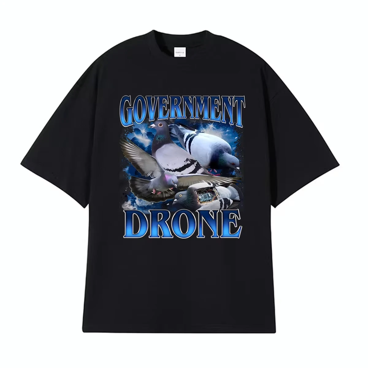 Government Drone Funny Pigeon Graphic T Shirts Men Women Fashion Harajuku Trending T Shirt Oversized 100% Cotton Casual T-shirts