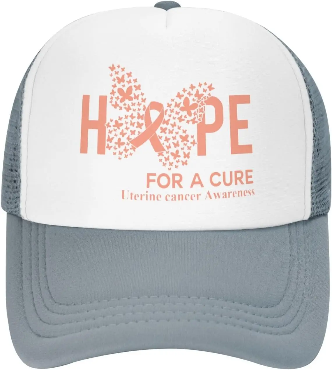 Uterine Cancer Hope Awareness Trucker Hat Breathable Mesh Back Adjustable Cap