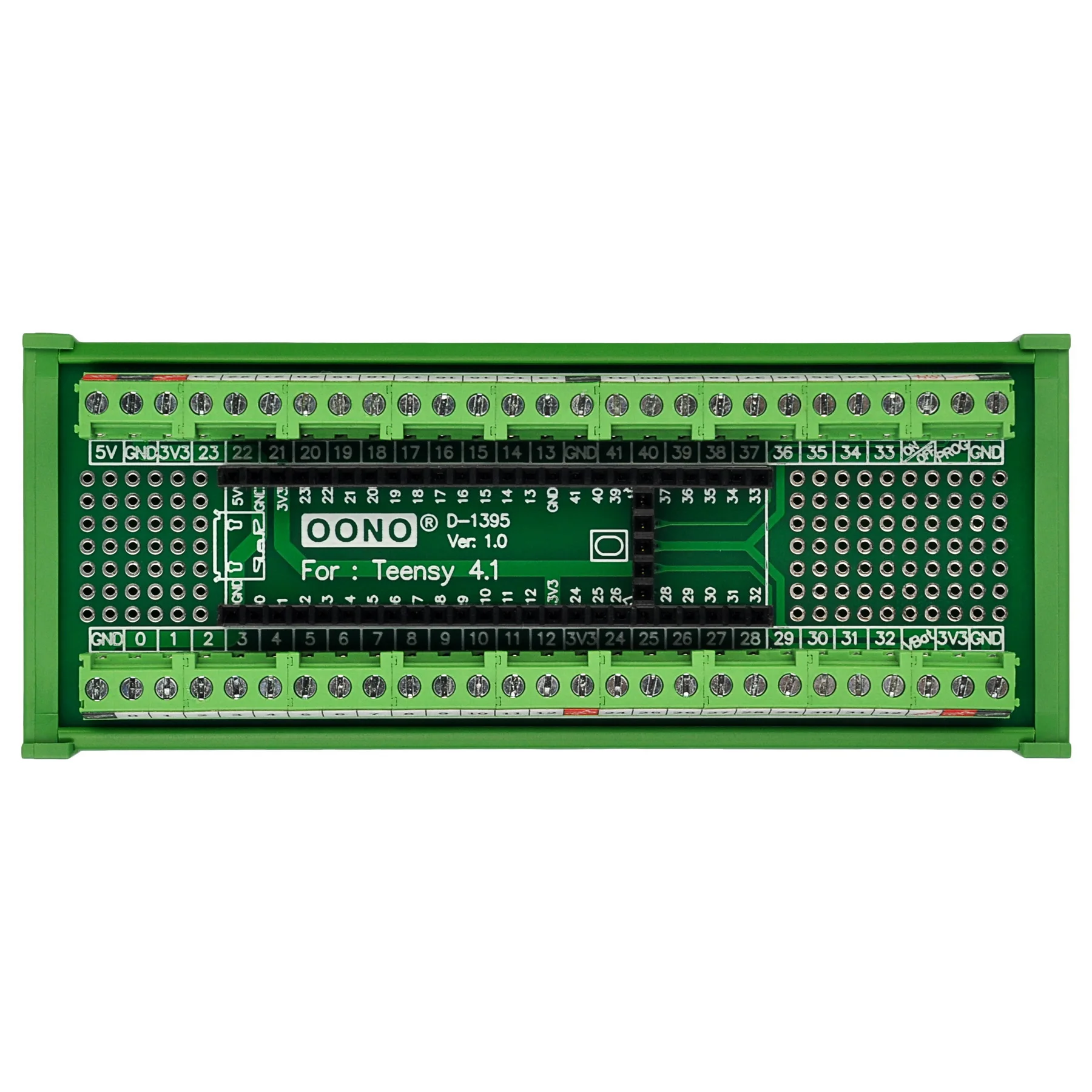 Terminal Block Breakout Board Module for Teensy 4.1, DIN Rail Mount Version