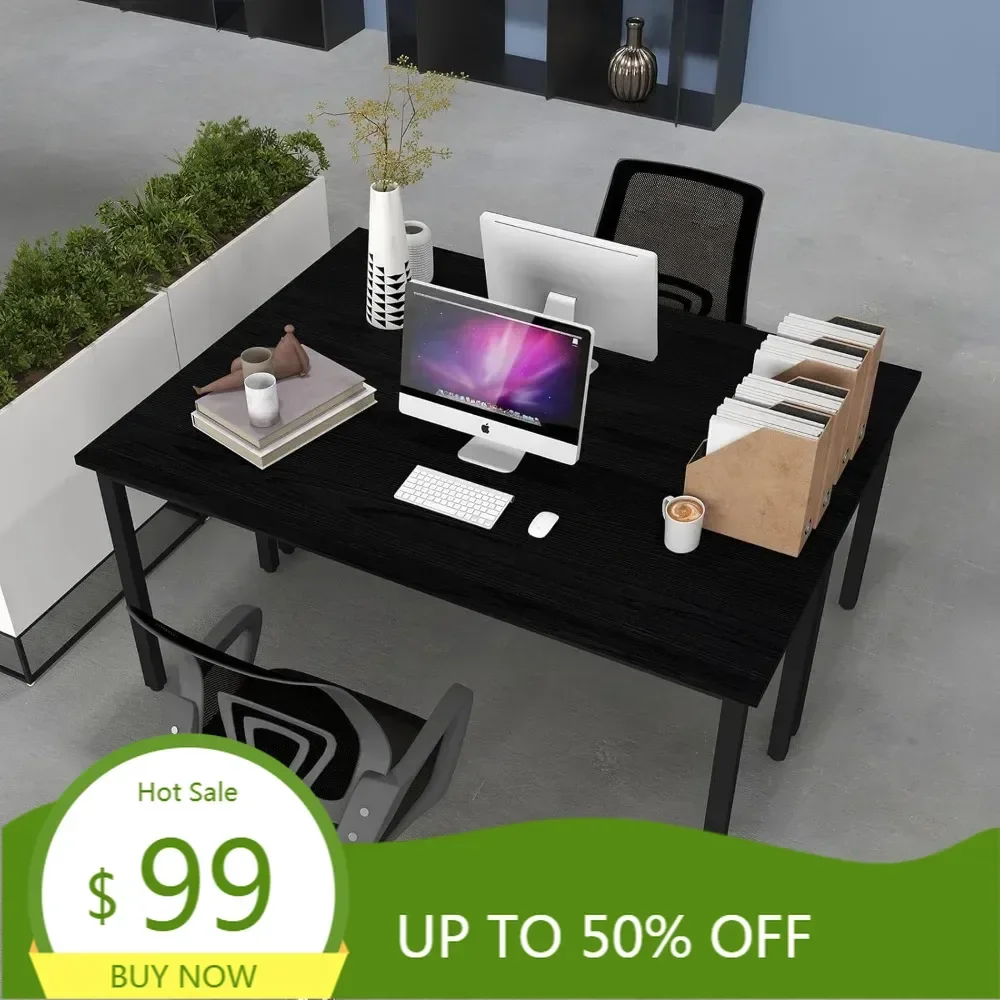 

«Современный черный конференц-стол длиной 8 футов для офисных встреч, учебы, письма и подкастов, сидения на 4-8 человек»