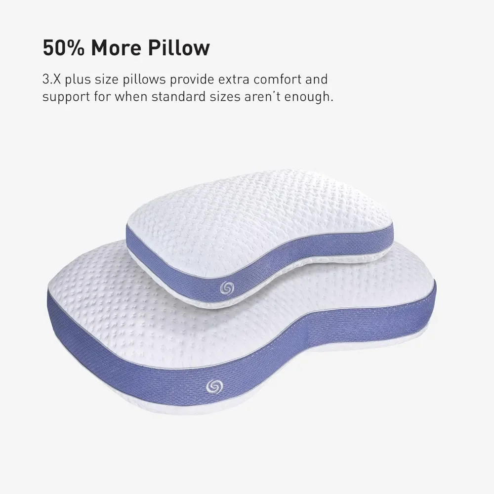 Curve performance pillow - neutral/warm sleeper - hypoallergenic, washable, detachable moisture absorbing pillow