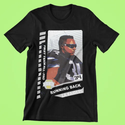 Bo Jackson Los Angeles Raiders LA Rookie Card Bo Knows Tecmo Premium T-Shirt