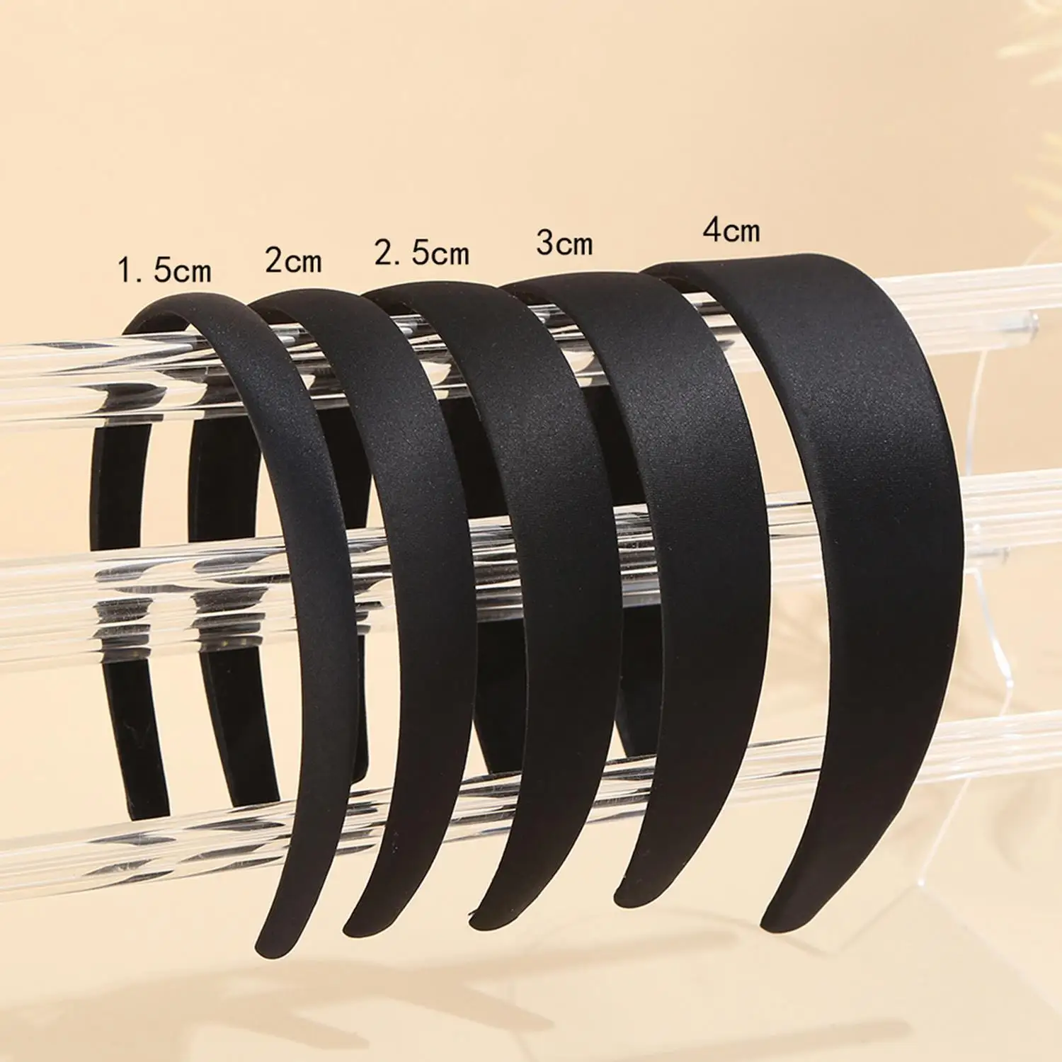 

1.5/2/2.5/3cm Women Stain Headbands for Girls Black Wide Narrow Headband Handmade Simple Classic Basic Hair Accessories
