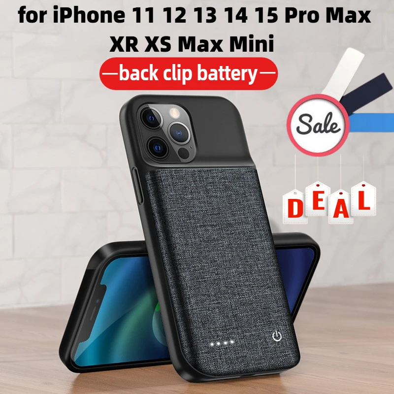 

Battery Charger Case for IPhone 11 12 13 14 Pro Max XR XS Max Mini Charging Cover Back Clip Battery Portable Power Bank