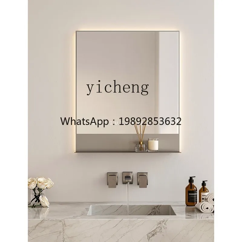 ZZ  Storage Mirror Stainless Steel Bathroom Mirror Washroom Sink Wall-Mounted Makeup Mirror