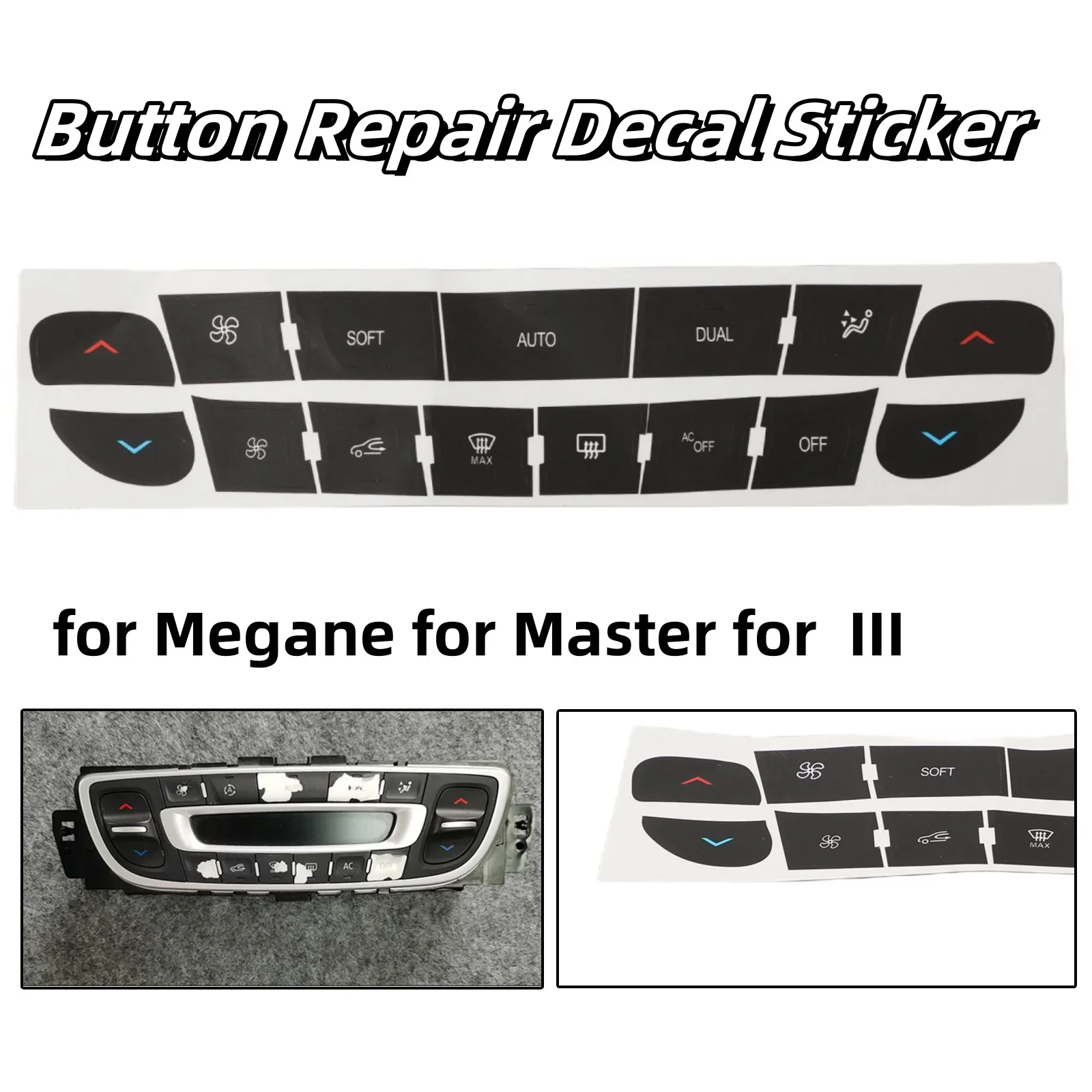 

Car Air Condition Climate Control Button Repair Sticker For Megane For Master For Scenic III Button Repair Decal Stickers