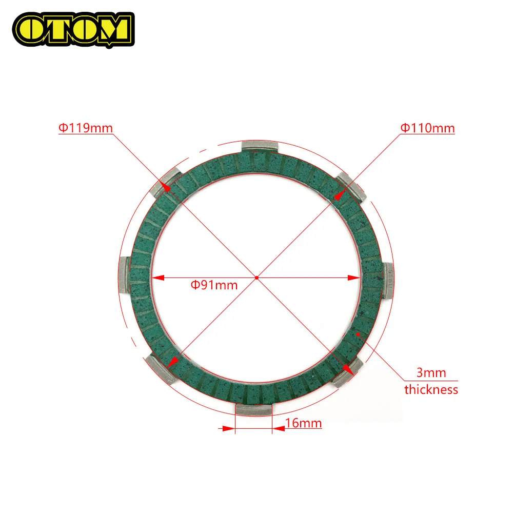 Motorcycle For HONDA ZONGSHEN 91mm Clutch Friction Plates Disc Kit Fibrous Paper-based CB125 CB150 CB250 CG125 CG150 LONCIN KAYO
