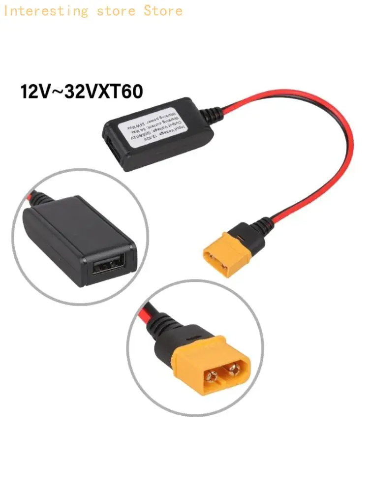 Large Power 24W XT60 To USB QC3 0 Charging Cable Cord Compatible for Phones Tablets Fan And Lights 55KC