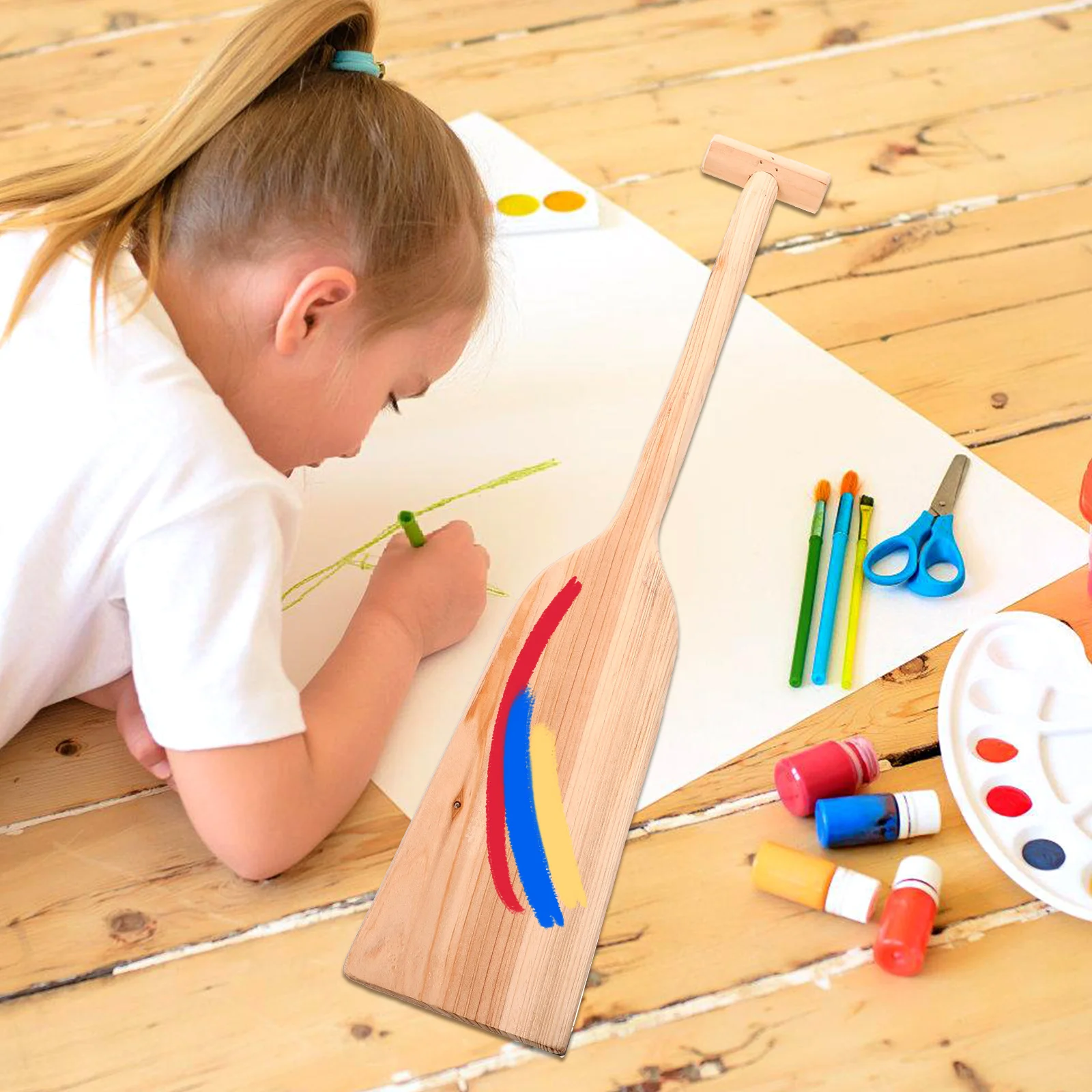 

Wooden Paddle Props Convenient Unfinished Performance Handicraft Home Decorative Child