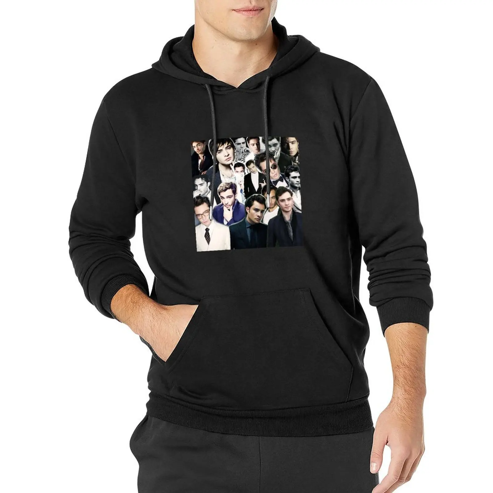 

ed westwick collage Pullover Hoodie men's sweat-shirt men wear pullover hoodies