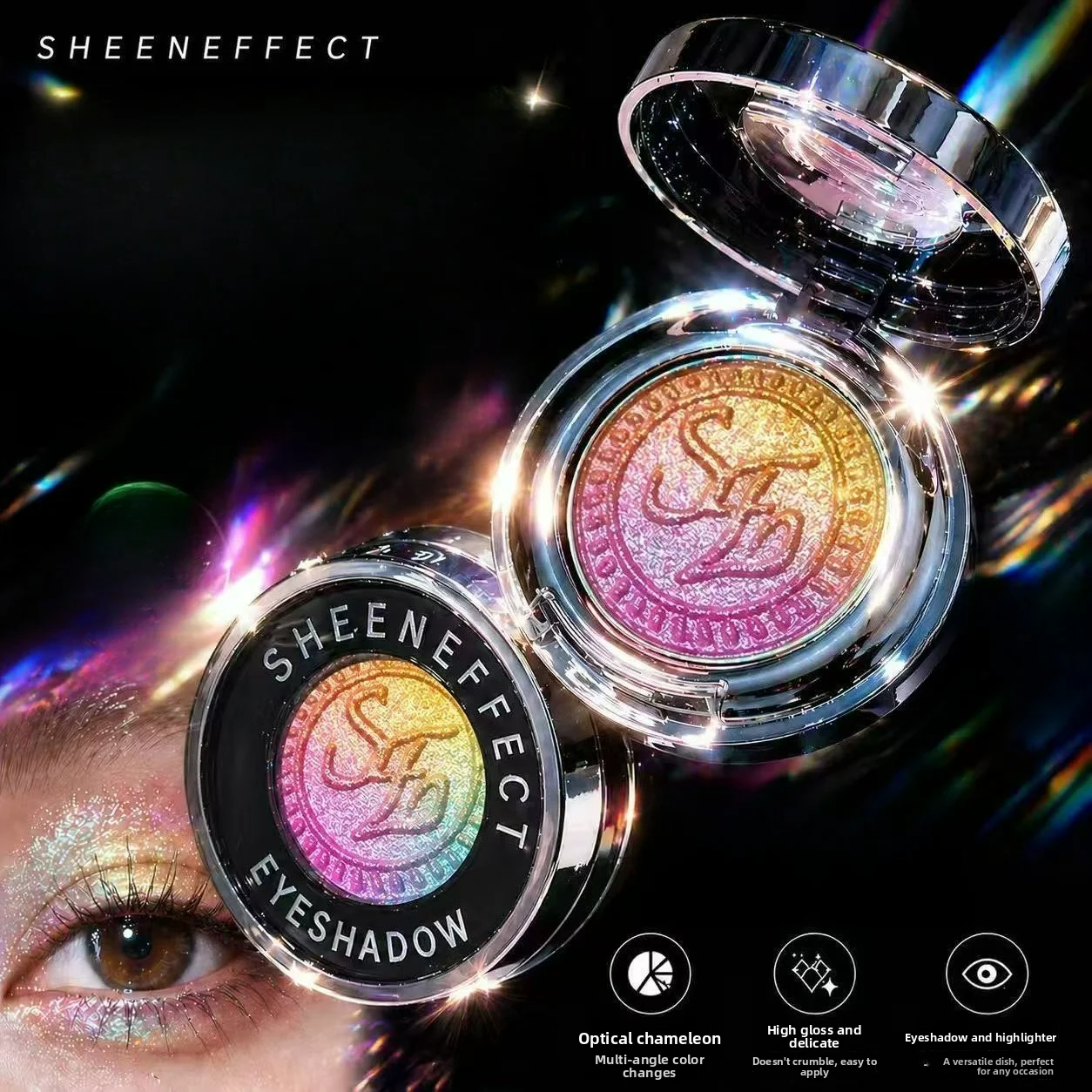 Sheeneffect Chameleon Eyeshadow Highlight Super Shimmering Delicate Long Lasting Shiny Pearl Flash Face Makeup