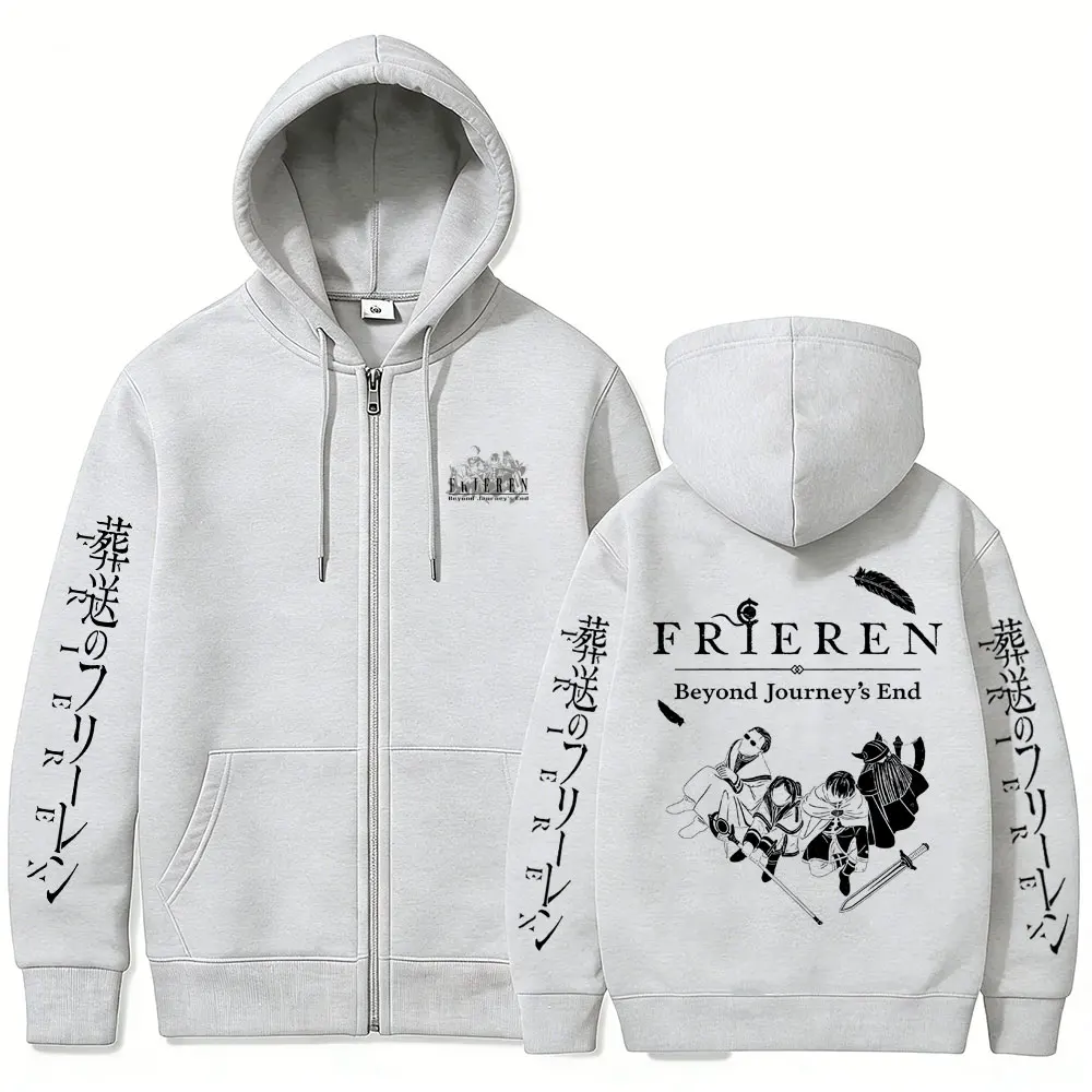 Anime Frieren: Beyond Journey's End Frieren Merch Reißverschluss-Hoodie für Herren und Damen, Freizeitkleidung, Cosplay, Manga, Harajuku, Jacke mit Reißverschluss – Detail 6