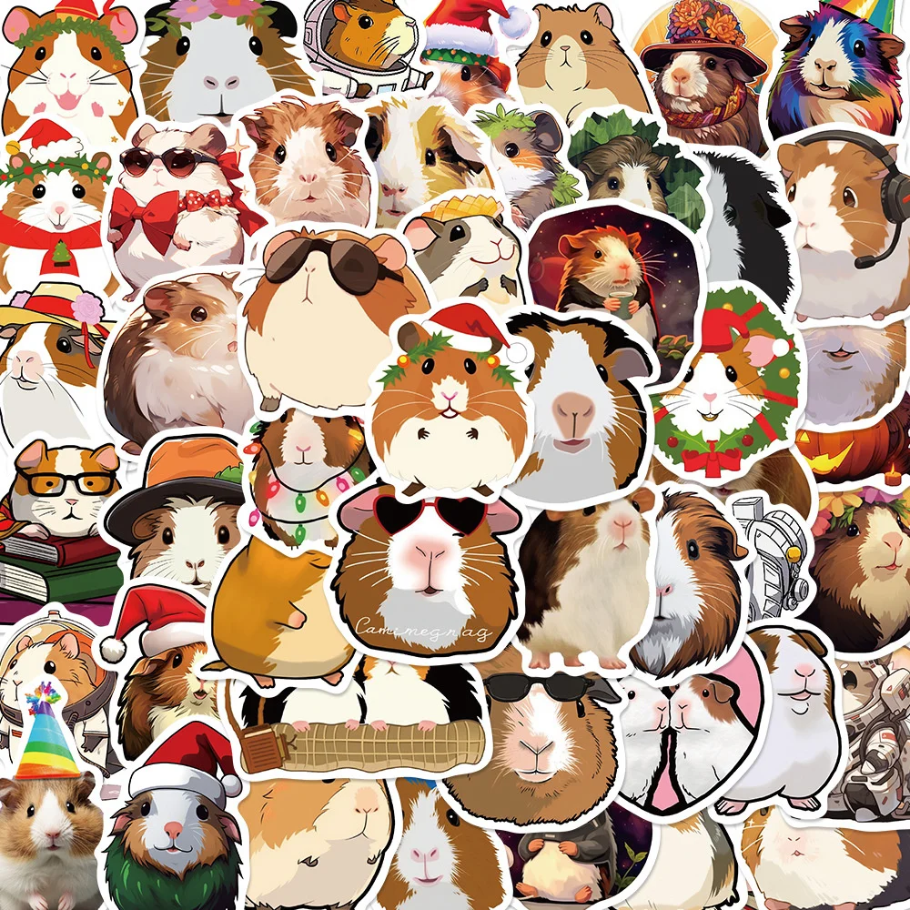 10/30/50PCS New Guinea Pig Animal Sticker Pack Cartoon Creative Anime iPad  Luggage Car Graffiti Decoration Waterproof Wholesale