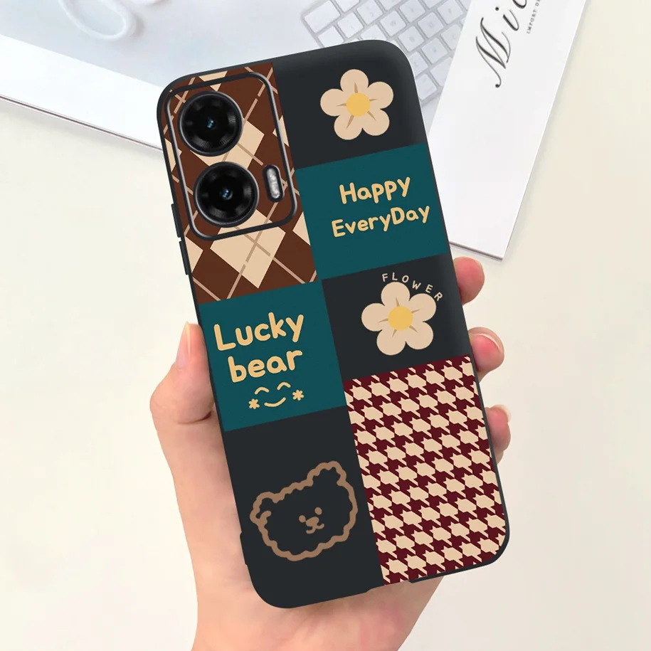 For Motorola Moto G35 5G Case G 35 Fashion Flower Bumper Soft Silicone Back Cover Phone Cases For MotoG35 2024 Shockproof Fundas