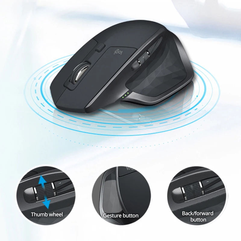 Mouse Bluetooth Sem Fio Logitech MX Master2s para Office iPad Laptop Desktop Computador Modelo Recarregável