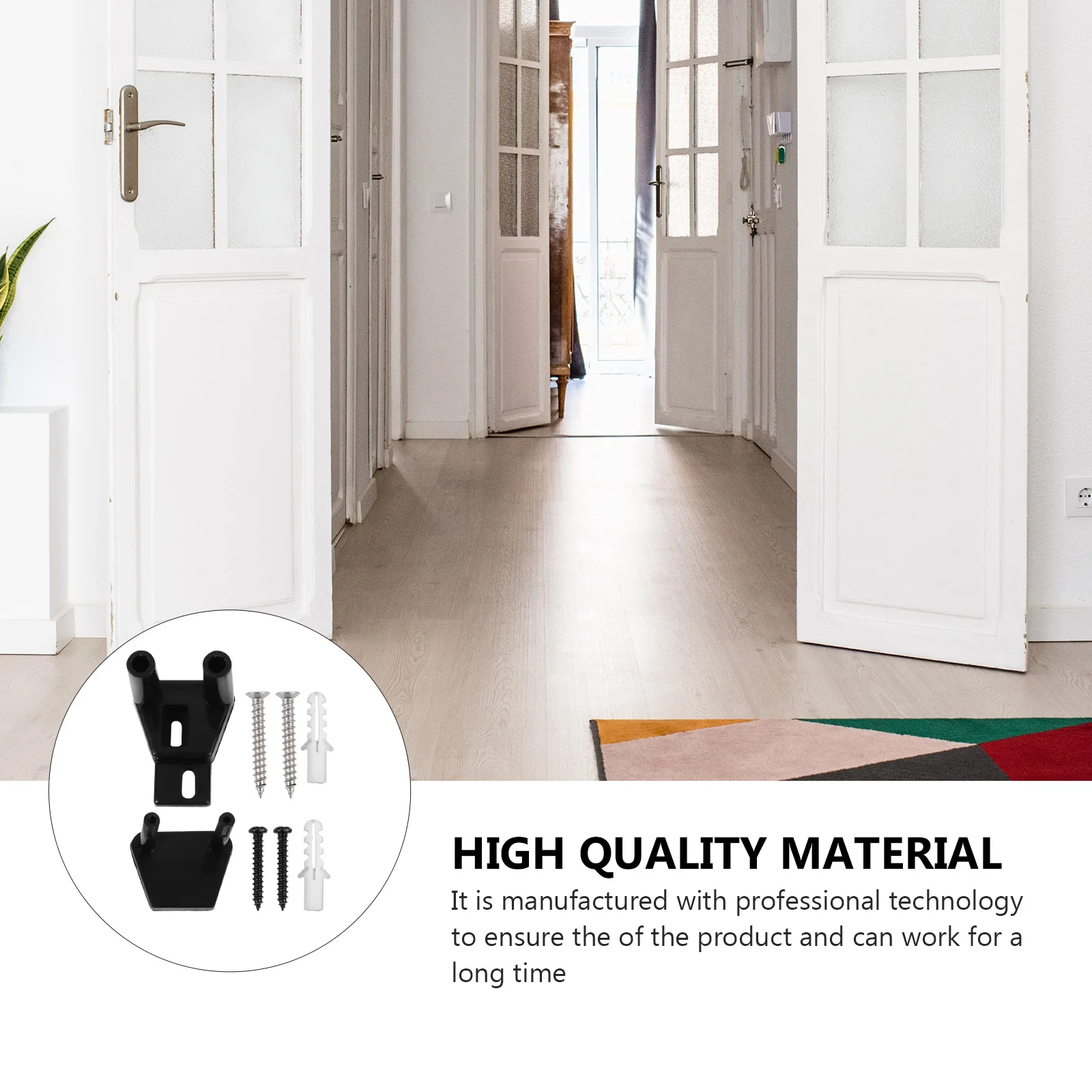 

2 pcs Wall Guides Sliding Closet Door Hardware Barn Door Floor Stopper Heavy Duty Cabinet Stoppers Track Rollers For Double